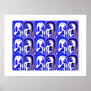 Poster Art de galaxie bleue