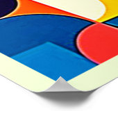 Poster Art de géométrie à blocs de couleurs rétro (Coin)