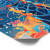 Poster Art de girafe abstrait coloré (Coin)