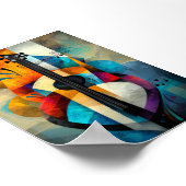 Poster Art de guitare abstrait - Conception musicale géom (Coin)