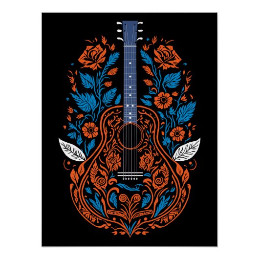 Poster Art de guitare country (Devant)