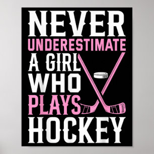 Poster Art de hockey drôle pour les filles femmes hockey