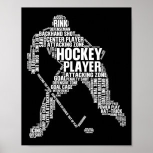 Poster Art de hockey sur glace cool pour hommes femmes ga