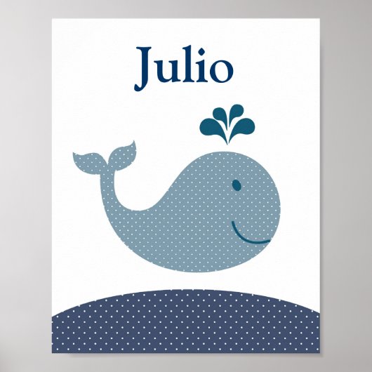 Poster Art de la baleine maternelle pour enfants (Devant)
