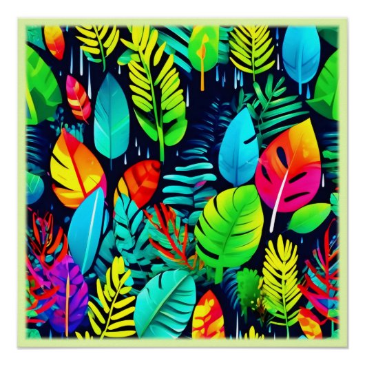 Poster Art de la bruine de feuillage (Devant)