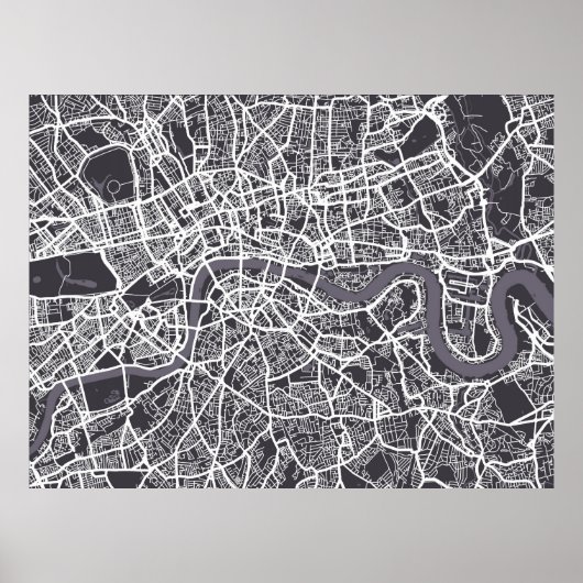 Poster Art de la carte de Londres England Street (Devant)