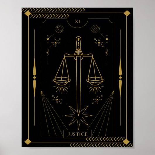 Poster Art de la carte Tarot Justice (Devant)