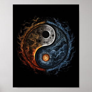 Poster Art de la dualité cosmique Yin Yang pour la médita