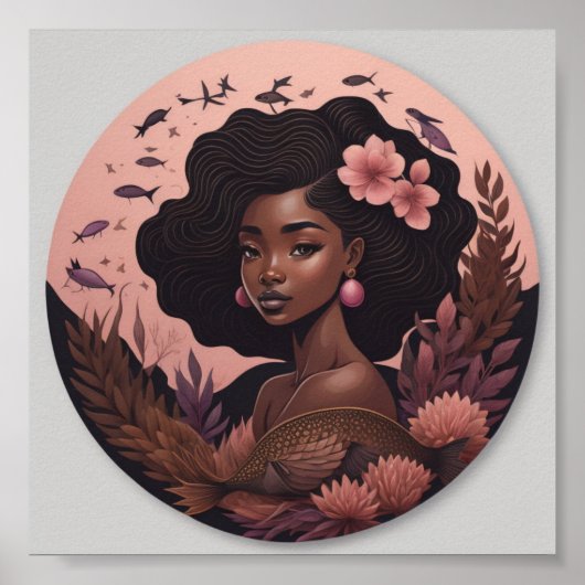 Poster Art de la Fleur des femmes africaines (Devant)