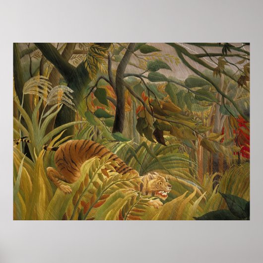 Poster Art de la jungle tropicale de Roussequ Tigre (Devant)