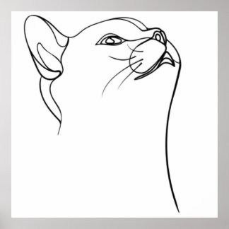 Poster Art de la ligne de chat