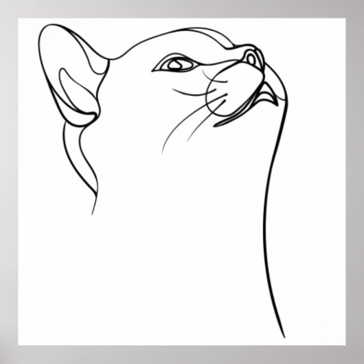 Poster Art de la ligne de chat (Devant)