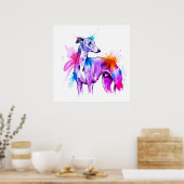 Poster Art de la ligne Greyhound avec des éclaboussures d (Cuisine)