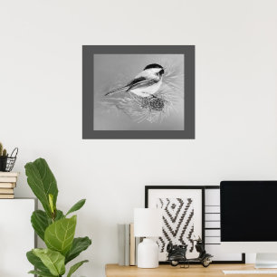 Poster Art de la nature au pinçon et mésange à tête noire