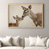 Art de la nature de la biche et du faon à l'aquare