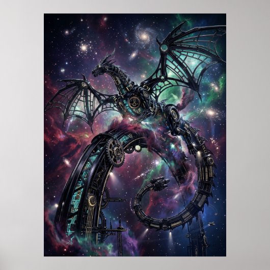Poster Art de la Nébuleuse Mécanique en Obsidienne (Devant)