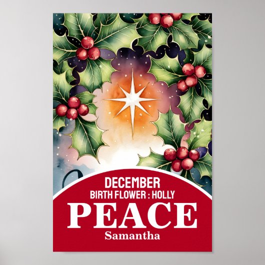 Poster Art de la nurserie chrétienne Fleur du mois de déc (Devant)