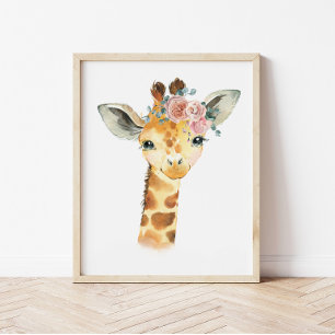 Poster Art de la nurserie d'animaux de Safari, Aquarelle