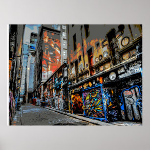Poster Art de la rue de la ruelle de bonnetier et