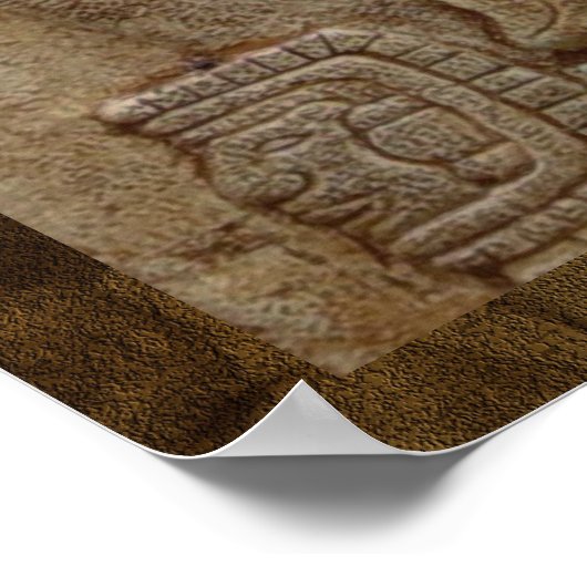 Poster Art de la sculpture sur pierre maya (Coin)