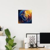 Poster Art de la tortue biomorphique (Bureau à domicile)