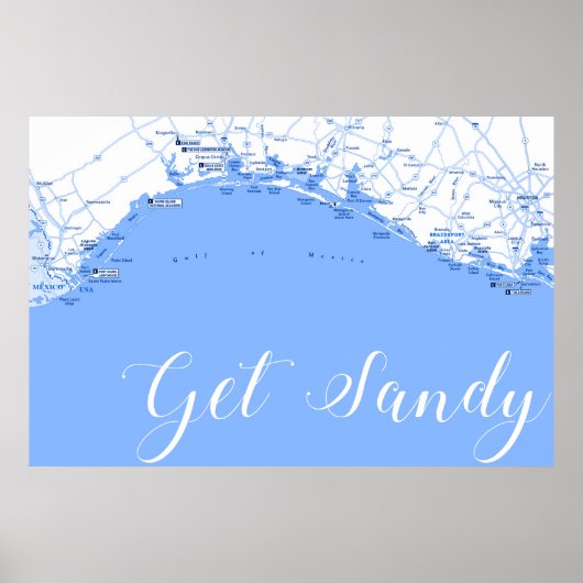 Poster Art de l'affiche de la côte du Golfe du Texas (Devant)