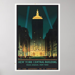 Poster Art de l'affiche de voyage vintage de Grand Centra