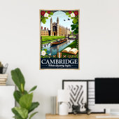 Poster Art de l'affiche rétro de voyage à Cambridge Angle (Bureau à domicile)