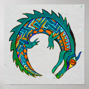 Poster Art de l'alligator tribal