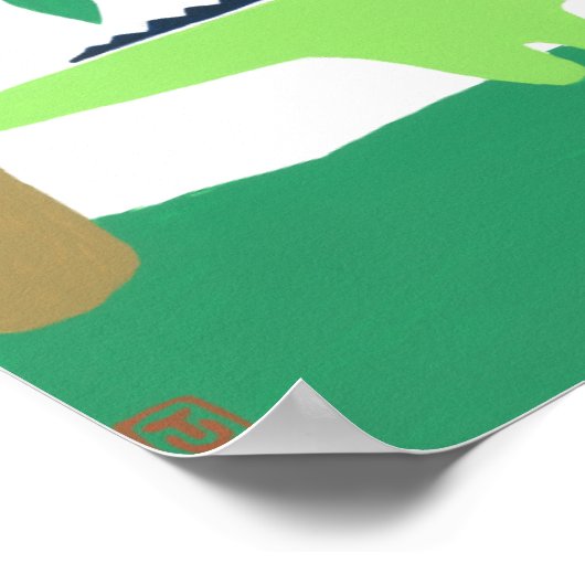 Poster Art de l'alligator tropical pour les enfants, Safa (Coin)