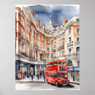 Poster Art de l'aquarelle à Londres