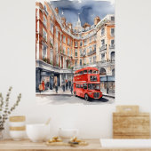 Poster Art de l'aquarelle à Londres (Cuisine)