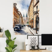 Poster Art de l'aquarelle de Varsovie (Bureau à domicile)