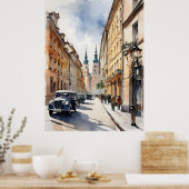 Poster Art de l'aquarelle de Varsovie (Cuisine)