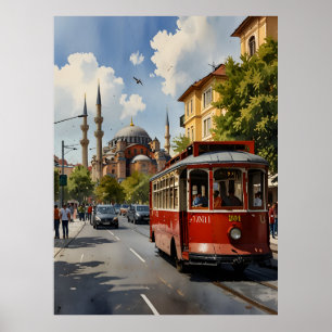Poster Art de l'aquarelle d'Istanbul