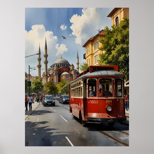 Poster Art de l'aquarelle d'Istanbul (Devant)