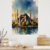 Poster Art de l'aquarelle d'Istanbul (Cuisine)