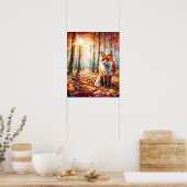 Poster Art de l'aquarelle Renard (Cuisine)