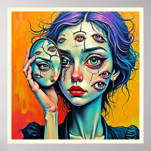 Poster Art de l'auto-réflexion brisé