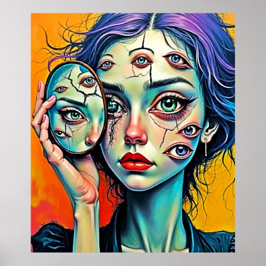 Poster Art de l'auto-réflexion brisé (Devant)