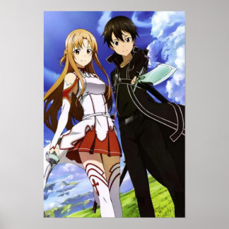 Poster Art de l'épée en ligne Asuna e Kirito