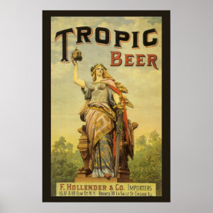 Poster Art de l'étiquette de produit vintage, Tropic Beer
