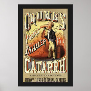 Poster Art de l'étiquette vintage, inhalateur d'asthme de
