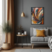 Poster Art de l'expressionnisme Abstrait de flamme dynami