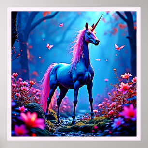 Poster Art de licorne de fantasy mystique