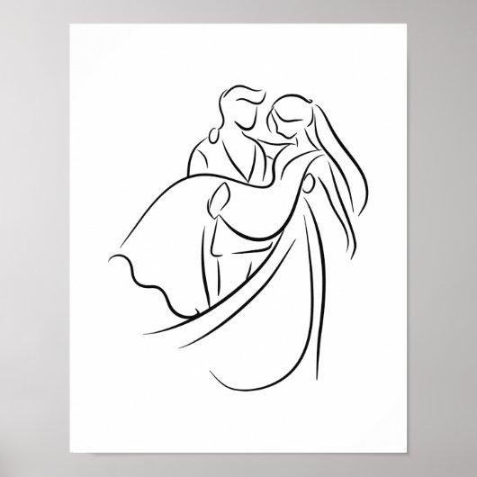 Poster Art de ligne mariage (Devant)