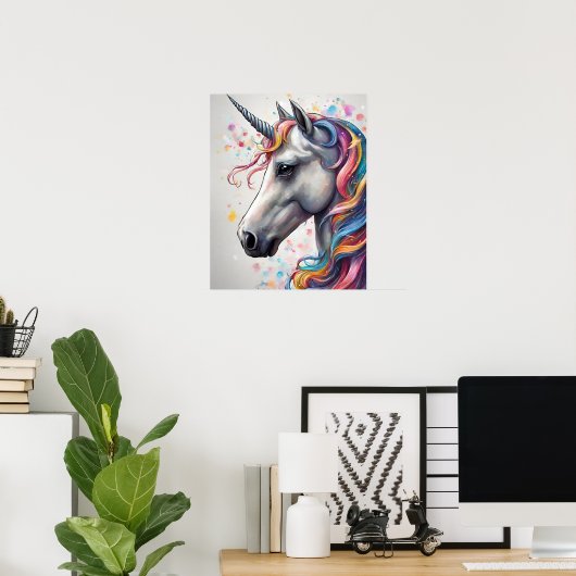 Poster ART DE L'image UNICORN (Bureau à domicile)