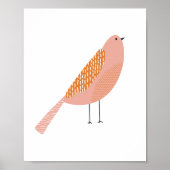 Poster Art de l'oiseau dessiné à la main moderne et minim (Devant)