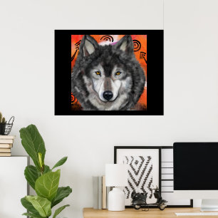 Poster Art de loup