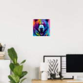 Poster art de l'ours coloré (Bureau à domicile)